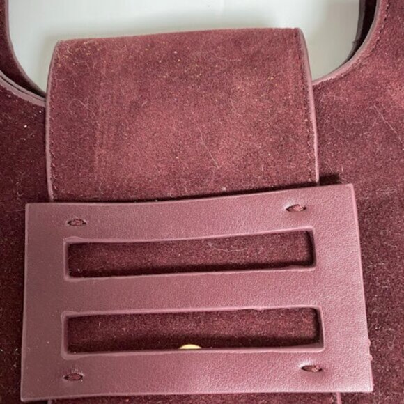 Women's Maroon Leather Shoulder Bag Hobo Bag - Picture 3 of 8